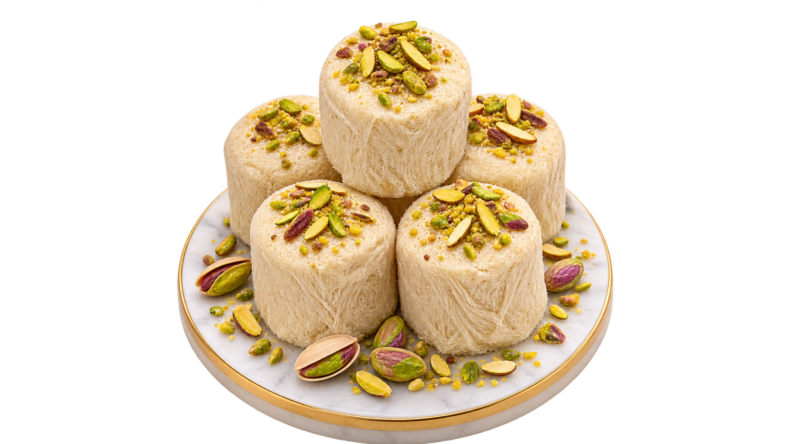 Cup Pateesa sweet with pistachios and almonds