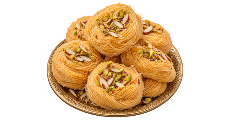 Golden Phentiyan sweet with pistachios and almonds