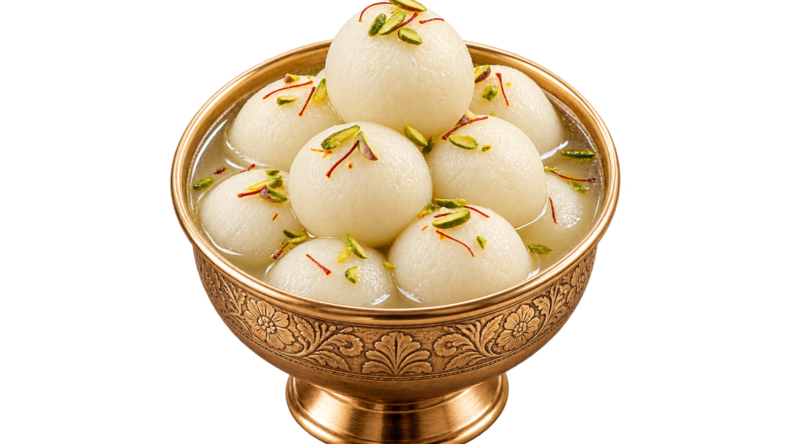 Spongy Rasgulla in fragrant sugar syrup